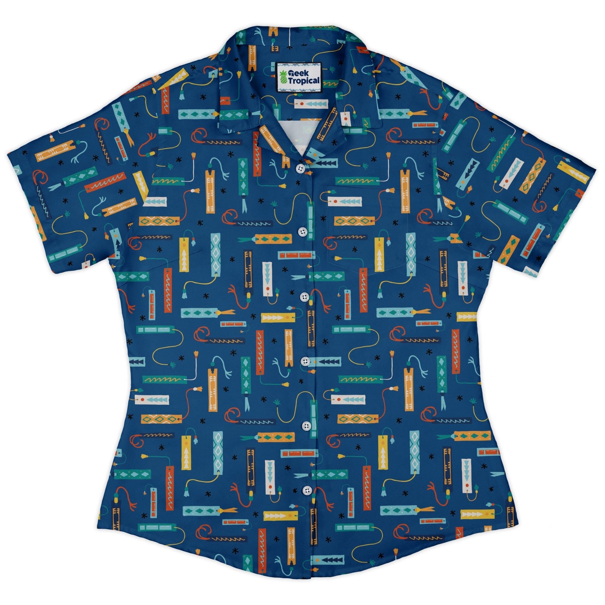 Adventures Bookmark Curvy Button Up Shirt Geek Nerd book prints Design by Zirkus Design q225