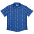 Aeolus Wind Turbines Blue Button Up Shirt Flat Front