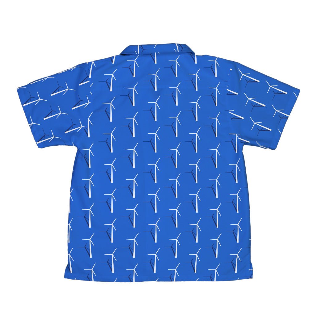 Aeolus Wind Turbines Blue Youth Hawaiian Shirt 2