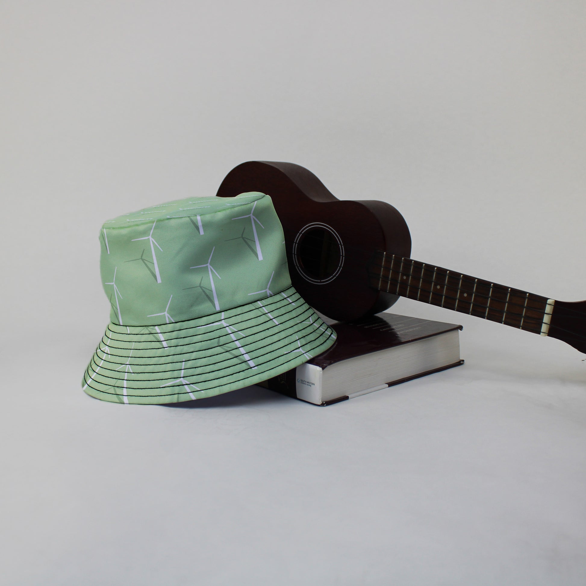 Aeolus Wind Turbines Green Bucket Hat Lifestyle