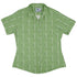 Aeolus Wind Turbines Green Curvy Button Up Shirt Old Curvy Button Up Shirt womens front