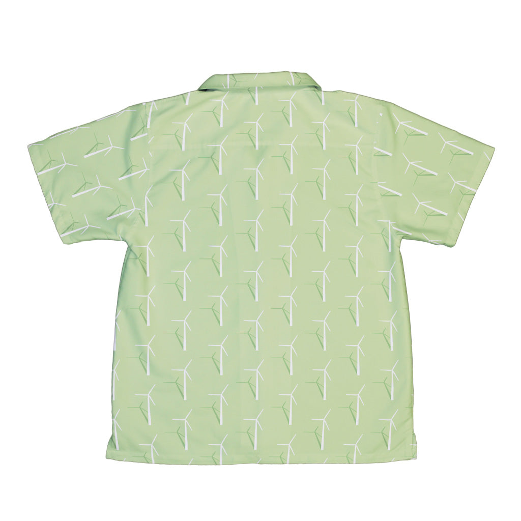Aeolus Wind Turbines Green Youth Hawaiian Shirt Back