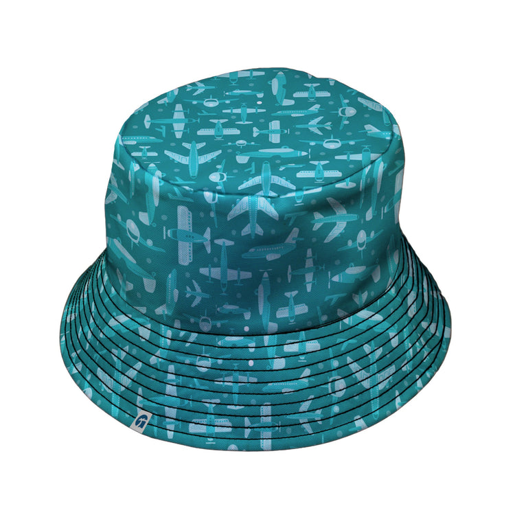 Airplane Angles Bucket Hat Geek Nerd aviation print Design by Zirkus Design lx - B