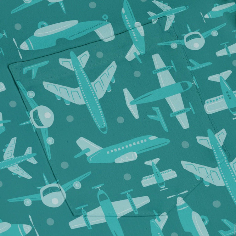 Airplane Angles Button Up Shirt Geek Nerd adult sizing aviation print Design by Zirkus Design