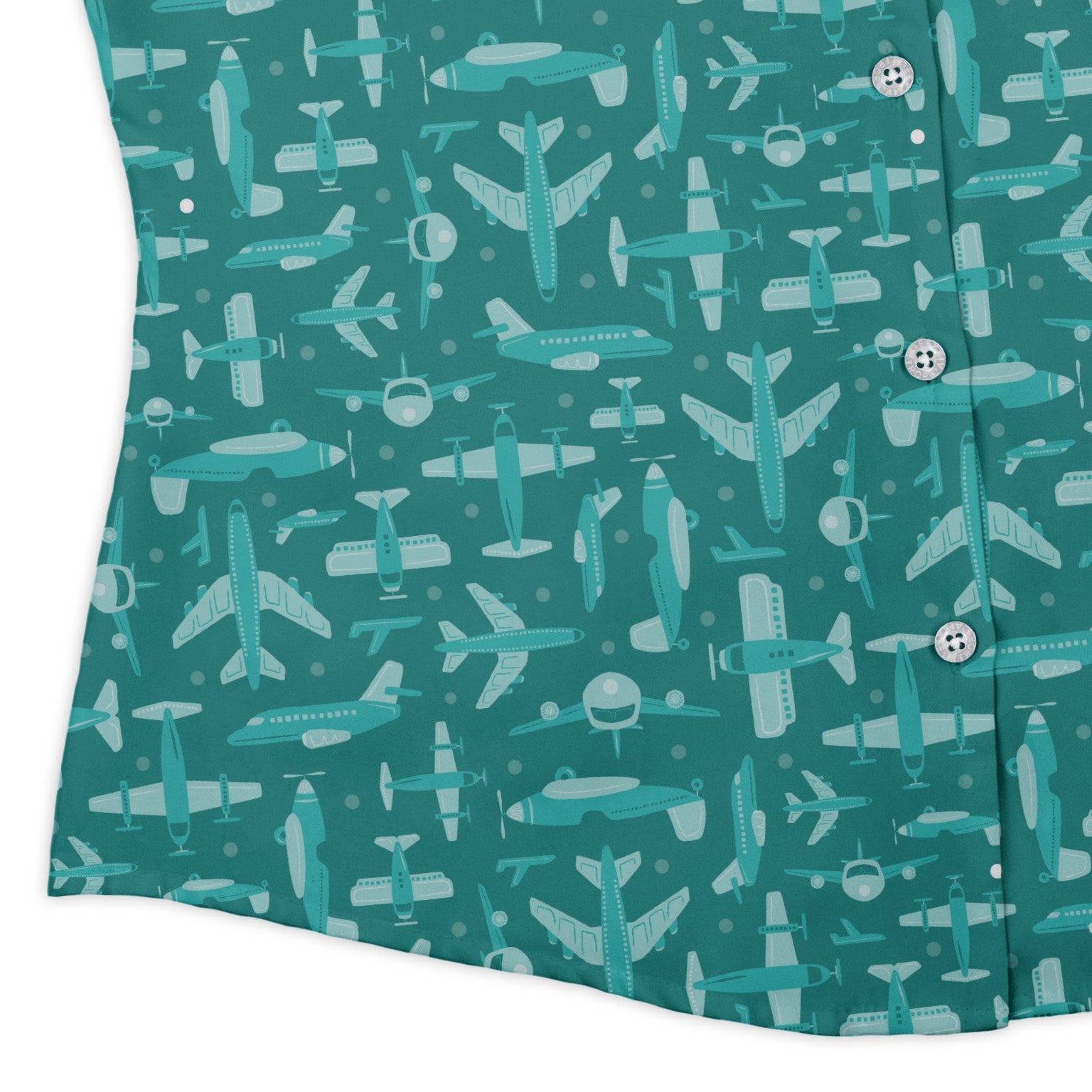 Airplane Angles Curvy Button Up Shirt Geek Nerd aviation print Design by Zirkus Design q225