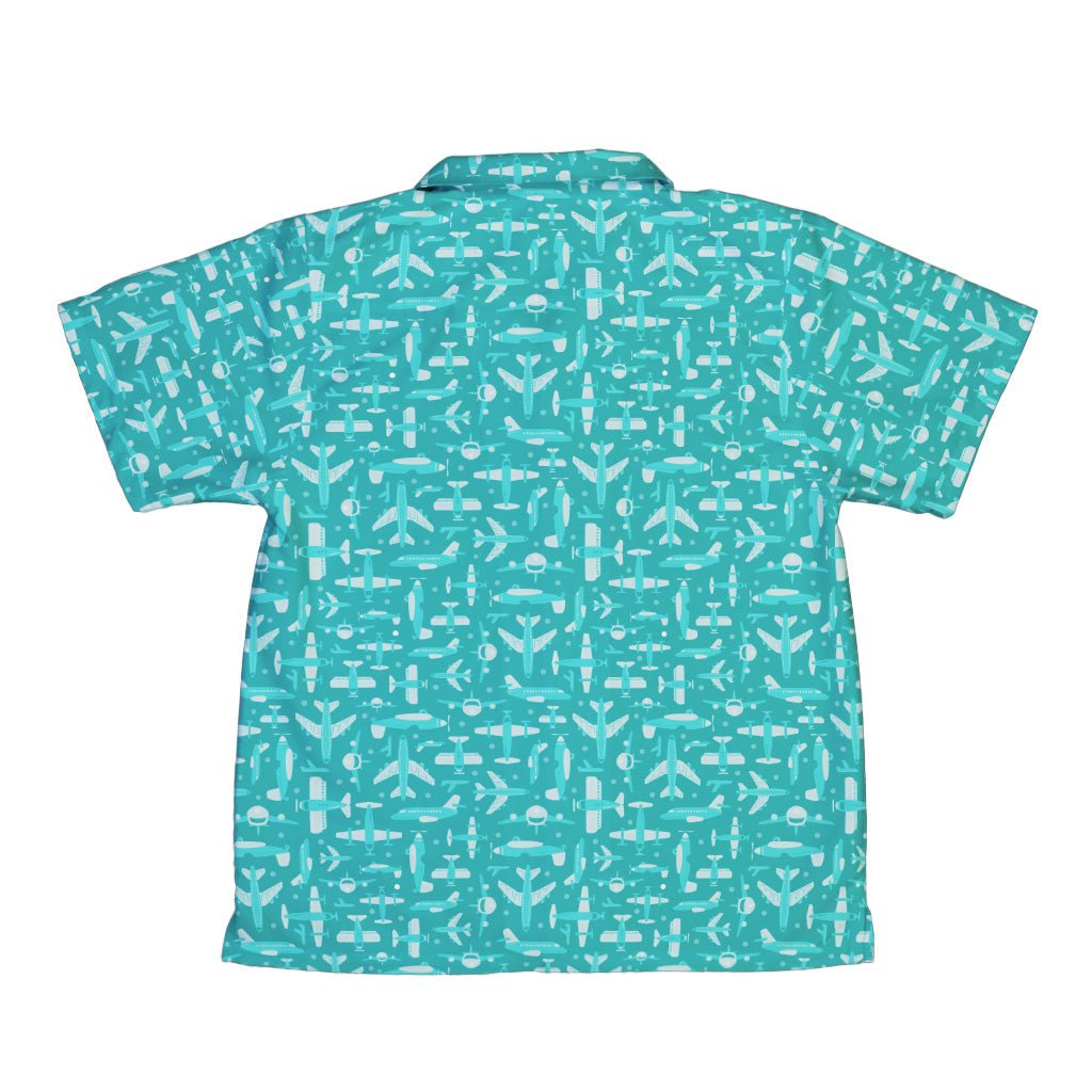 Airplane Angles Youth Hawaiian Shirt Geek Nerd aviation print Design by Zirkus Design q225