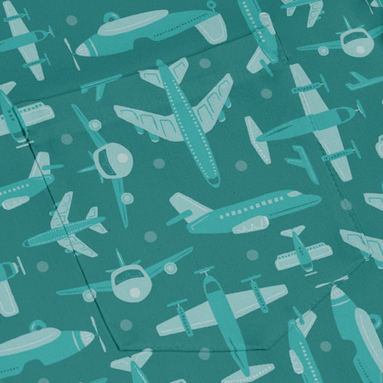 Airplane Angles Long Sleeve Button Up Shirt Geek Nerd adult sizing aviation print Design by Zirkus Design