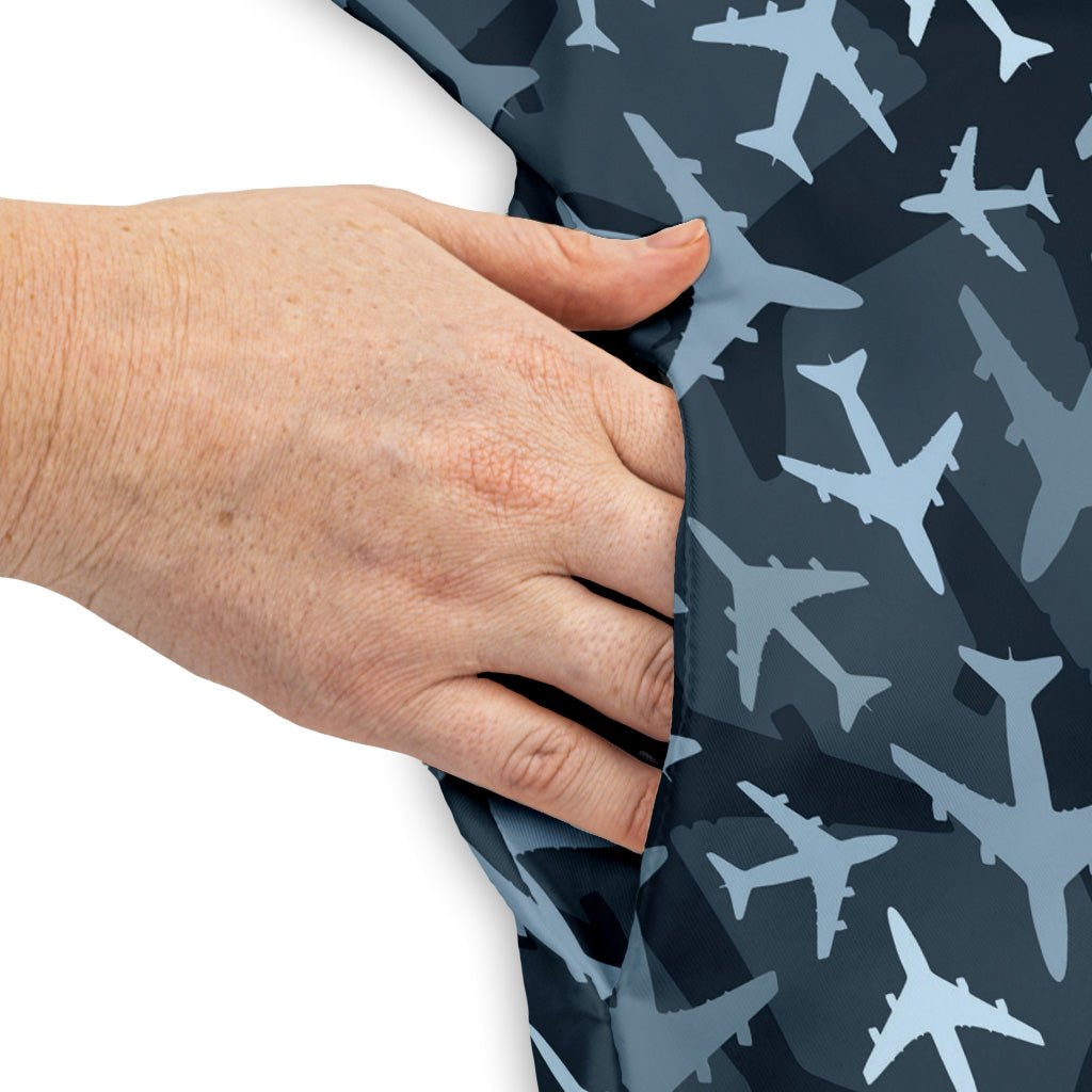 Airplanes Blue Camouflage Blue Dress Geek Nerd aviation print lx - C