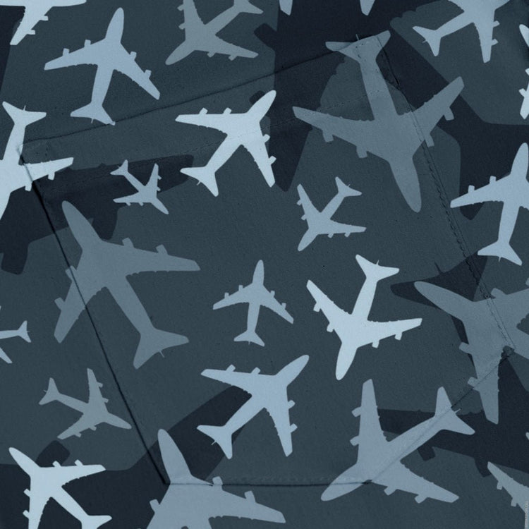 Airplanes Blue Camouflage Blue Long Sleeve Button Up Shirt Geek Nerd adult sizing aviation print FLOW DESC WRITING