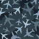 Airplanes Blue Camouflage Blue Long Sleeve Button Up Shirt Geek Nerd adult sizing aviation print FLOW DESC WRITING