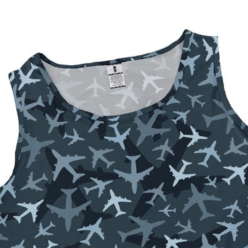 Airplanes Blue Camouflage Blue Dress Geek Nerd aviation print lx - C