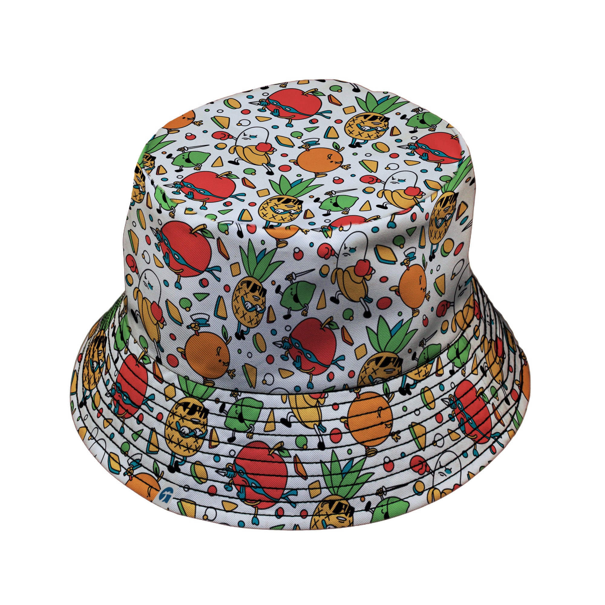 Angry Fruits Bucket Hat Black Stitching