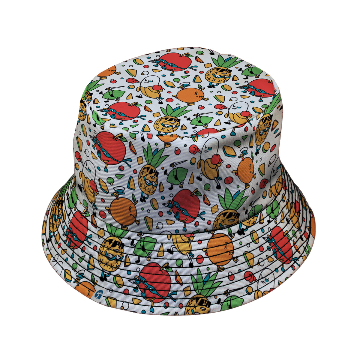 Angry Fruits Bucket Hat Black Stitching