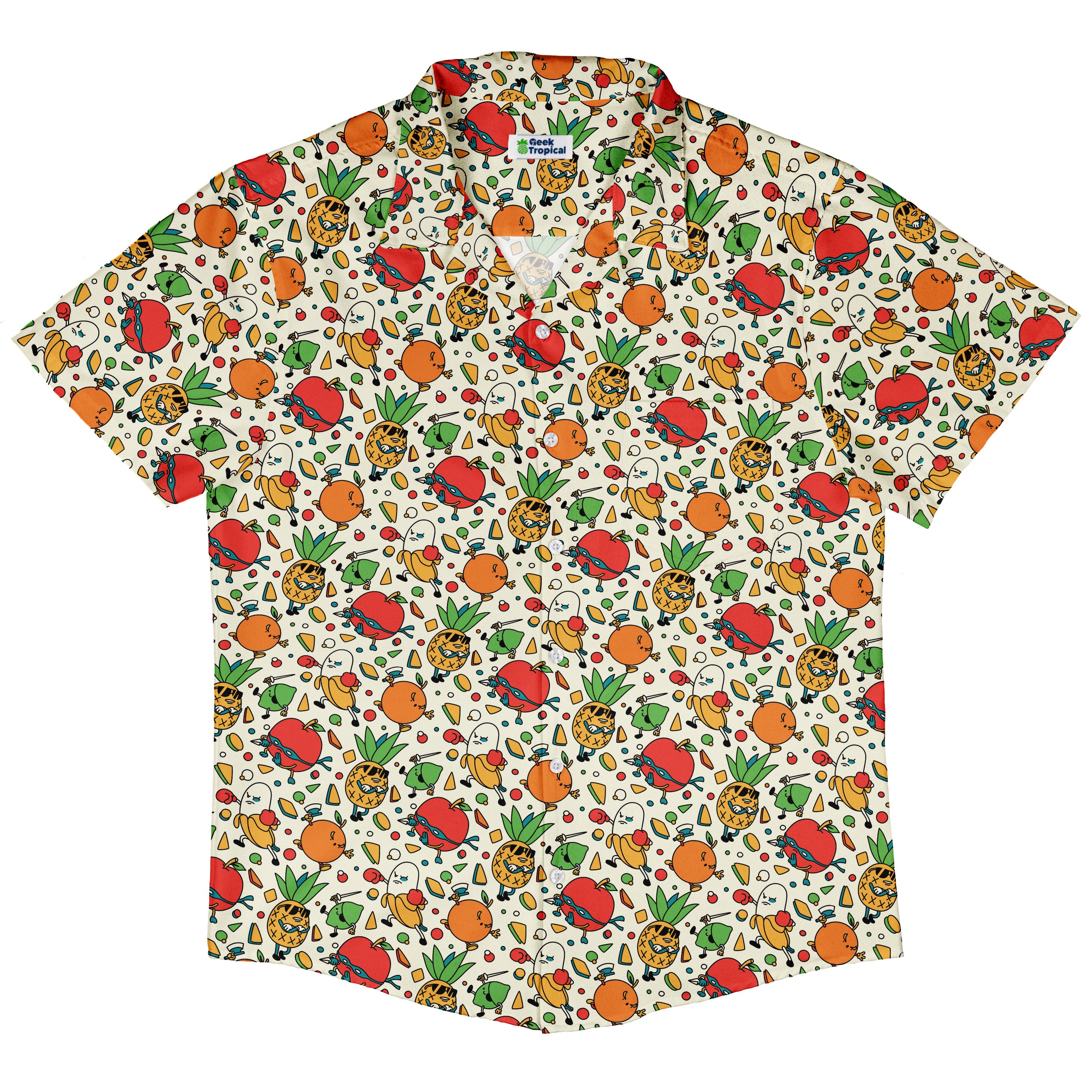 Angry Fruits Button Up Shirt Hawaiian Front
