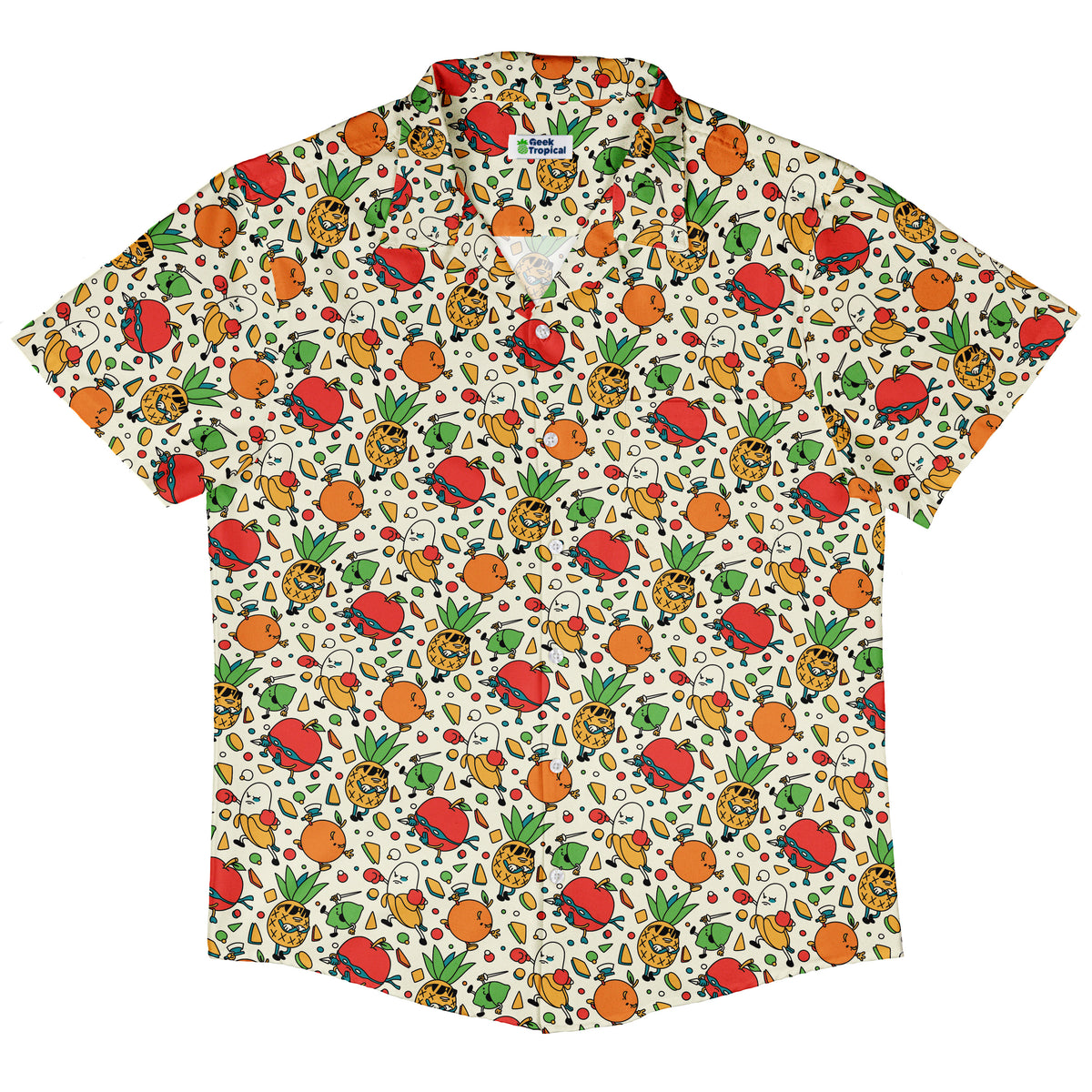 Angry Fruits Button Up Shirt Hawaiian Front