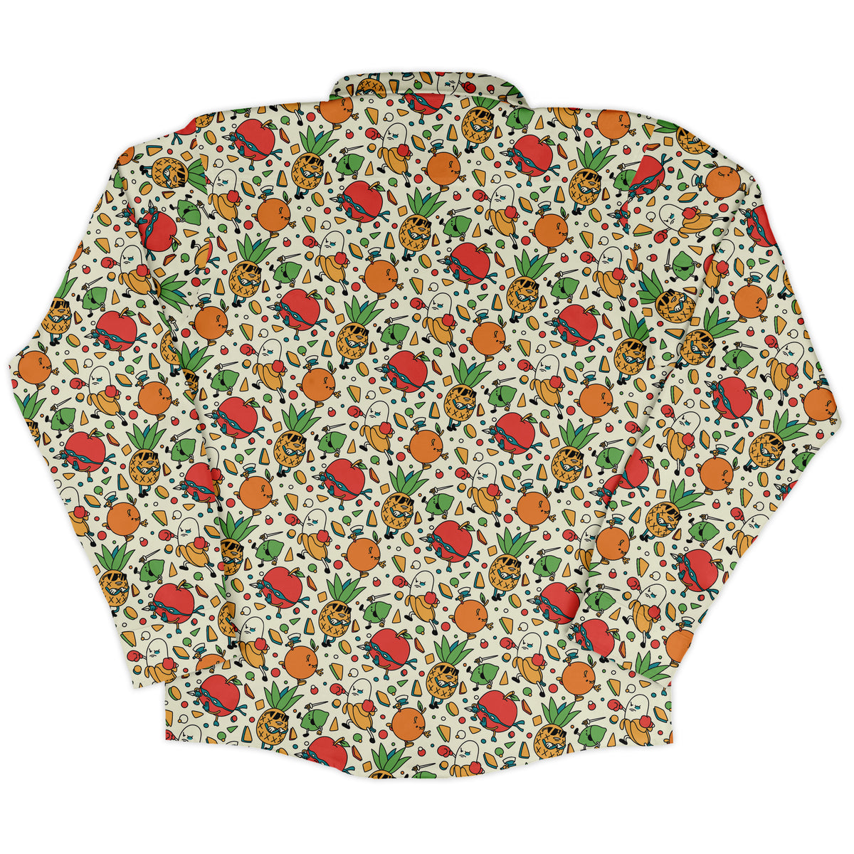 Angry Fruits Long Sleeve Button Up Shirt back