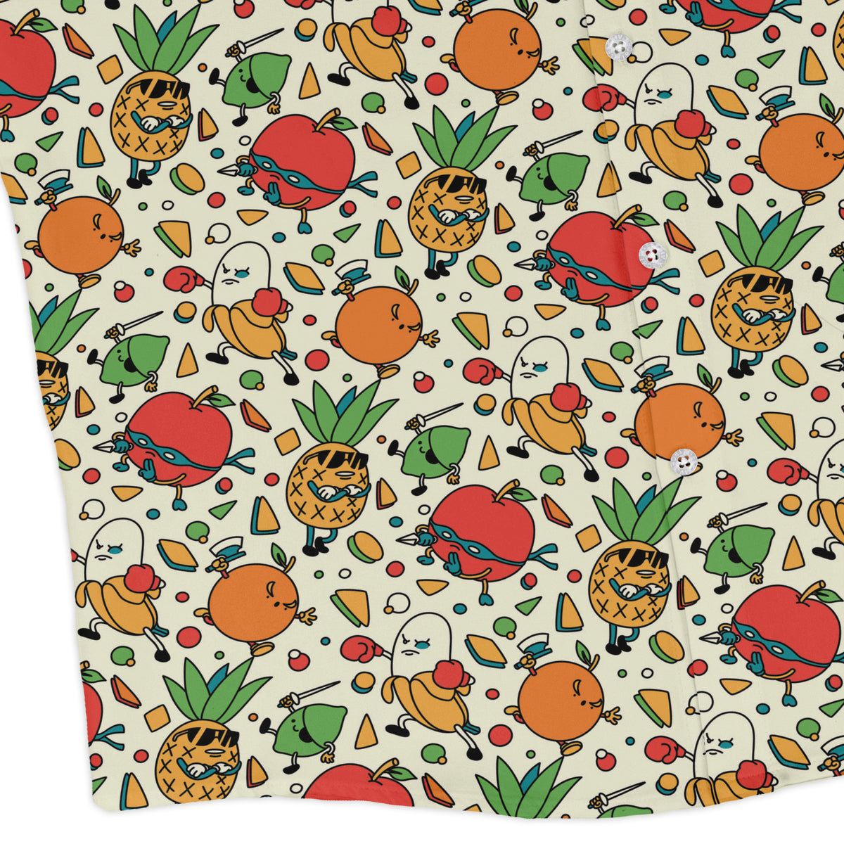 Angry Fruits Long Sleeve Button Up Shirt corner