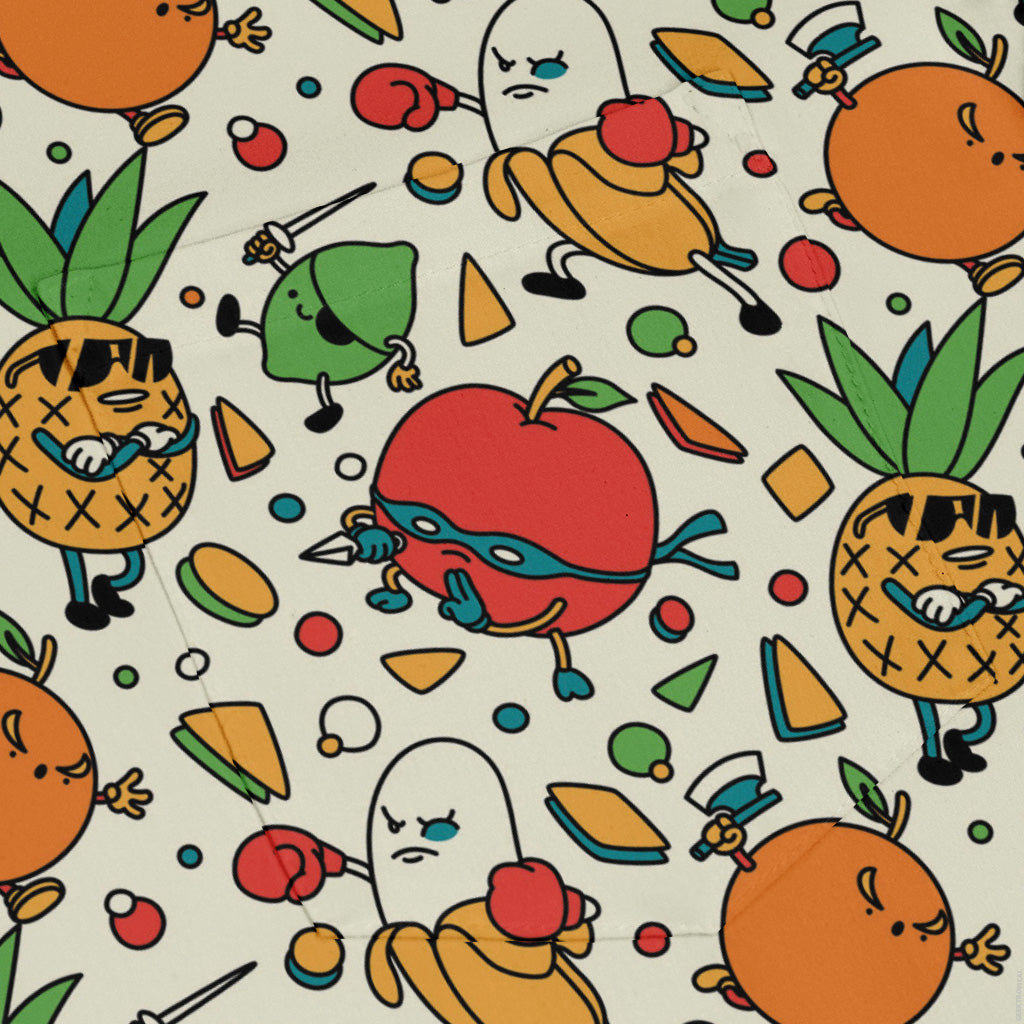 Angry Fruits Long Sleeve Button Up Shirt pocket