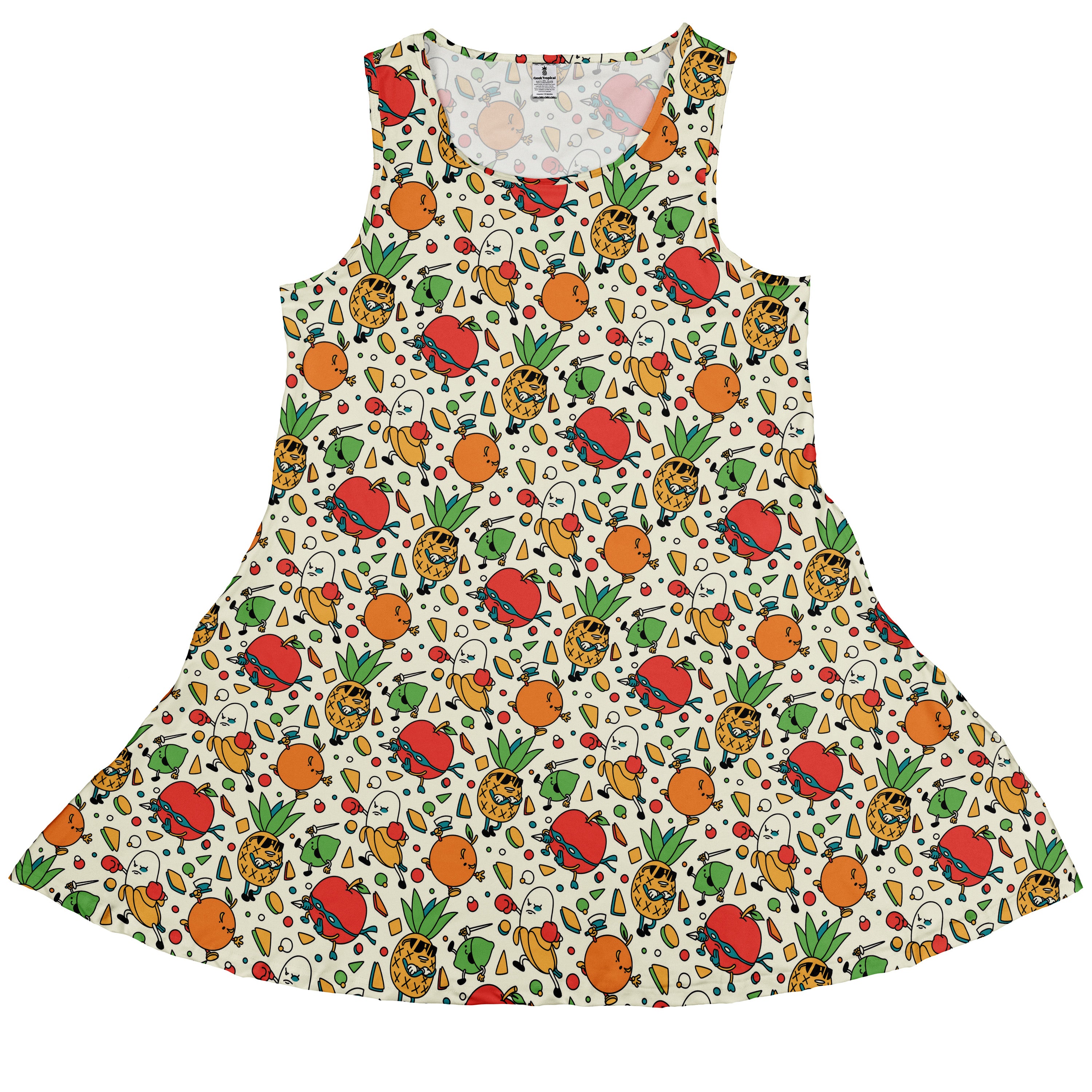 Angry Fruits Sleeveless Dress front