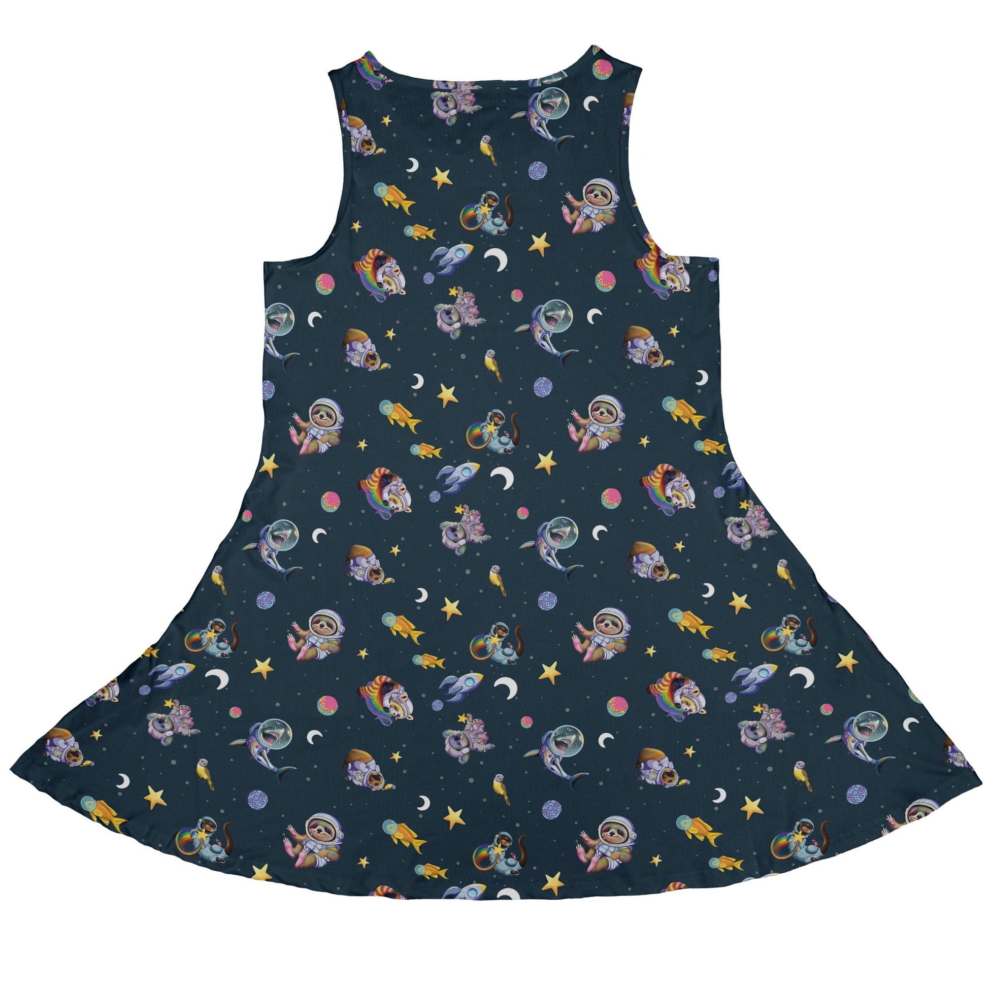 Animal Astronauts in Space Dress Geek Nerd Animal Patterns Design by Carla Morrow lx - C