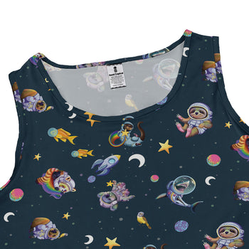 Animal Astronauts in Space Dress Geek Nerd Animal Patterns Design by Carla Morrow lx - C