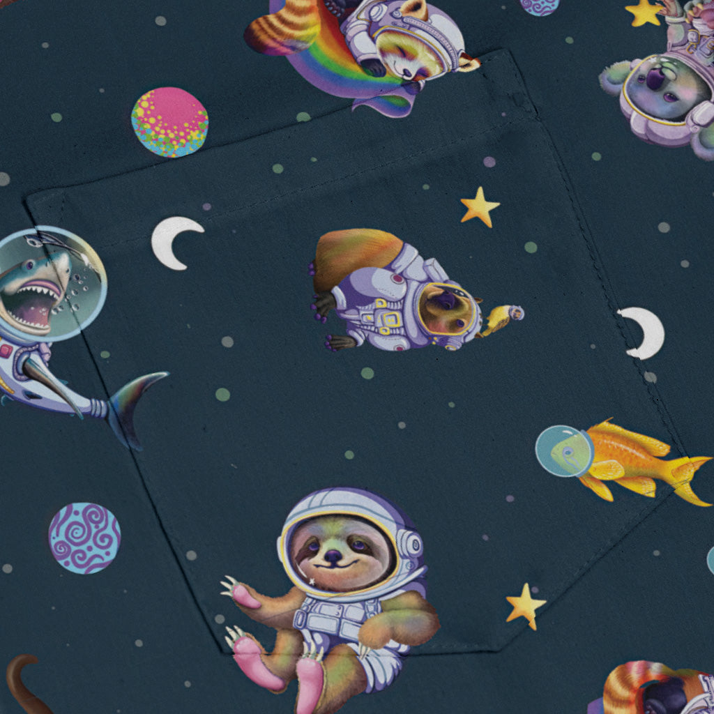 Animal Astronauts in Space Long Sleeve Button Up Shirt
