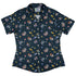 Animal Astronauts in Space Curvy Button Up Shirt Geek Nerd Animal Patterns Design by Carla Morrow outer space & astronaut print
