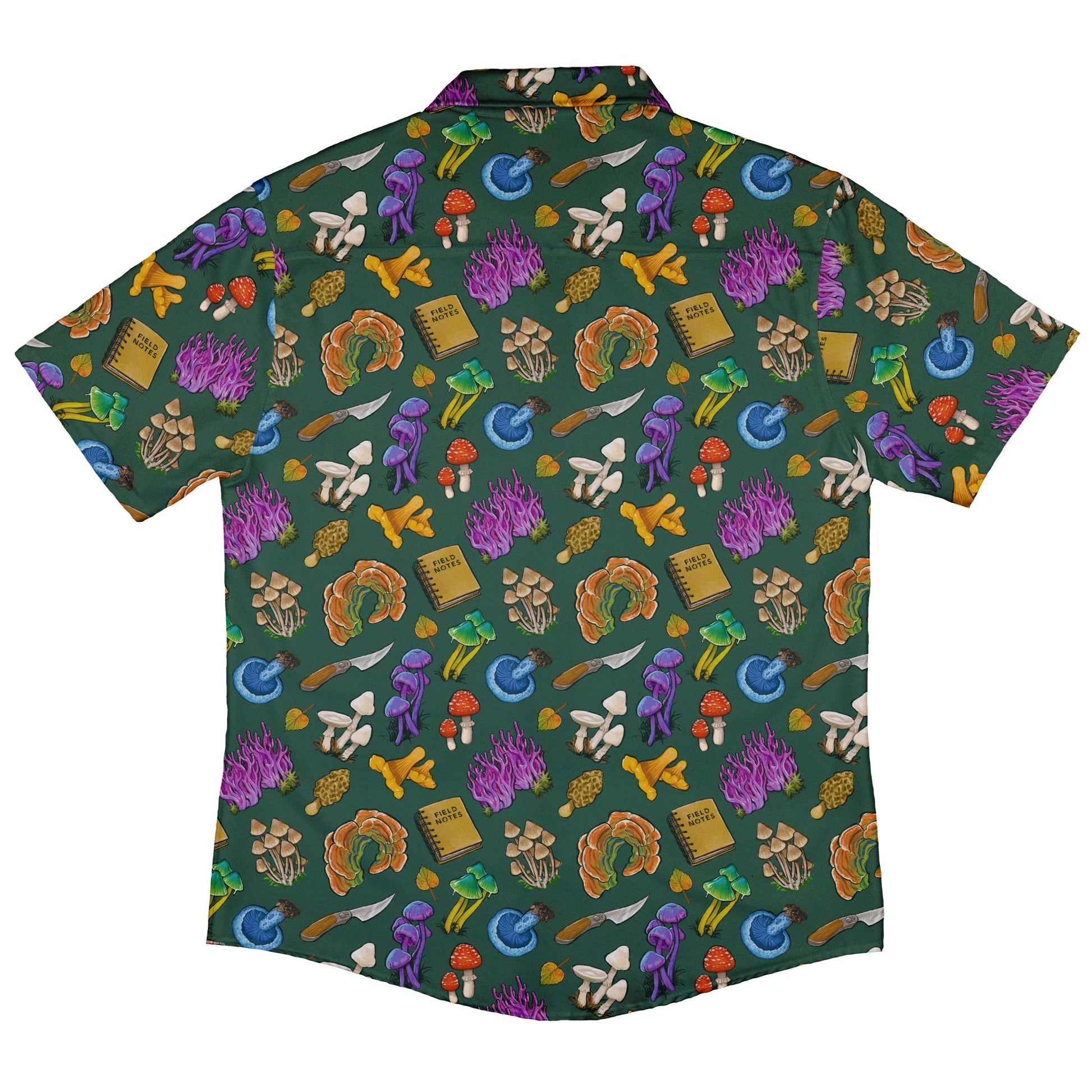 Anime Mushrooms Button Up Shirt - adult sizing - Anime - Botany Print