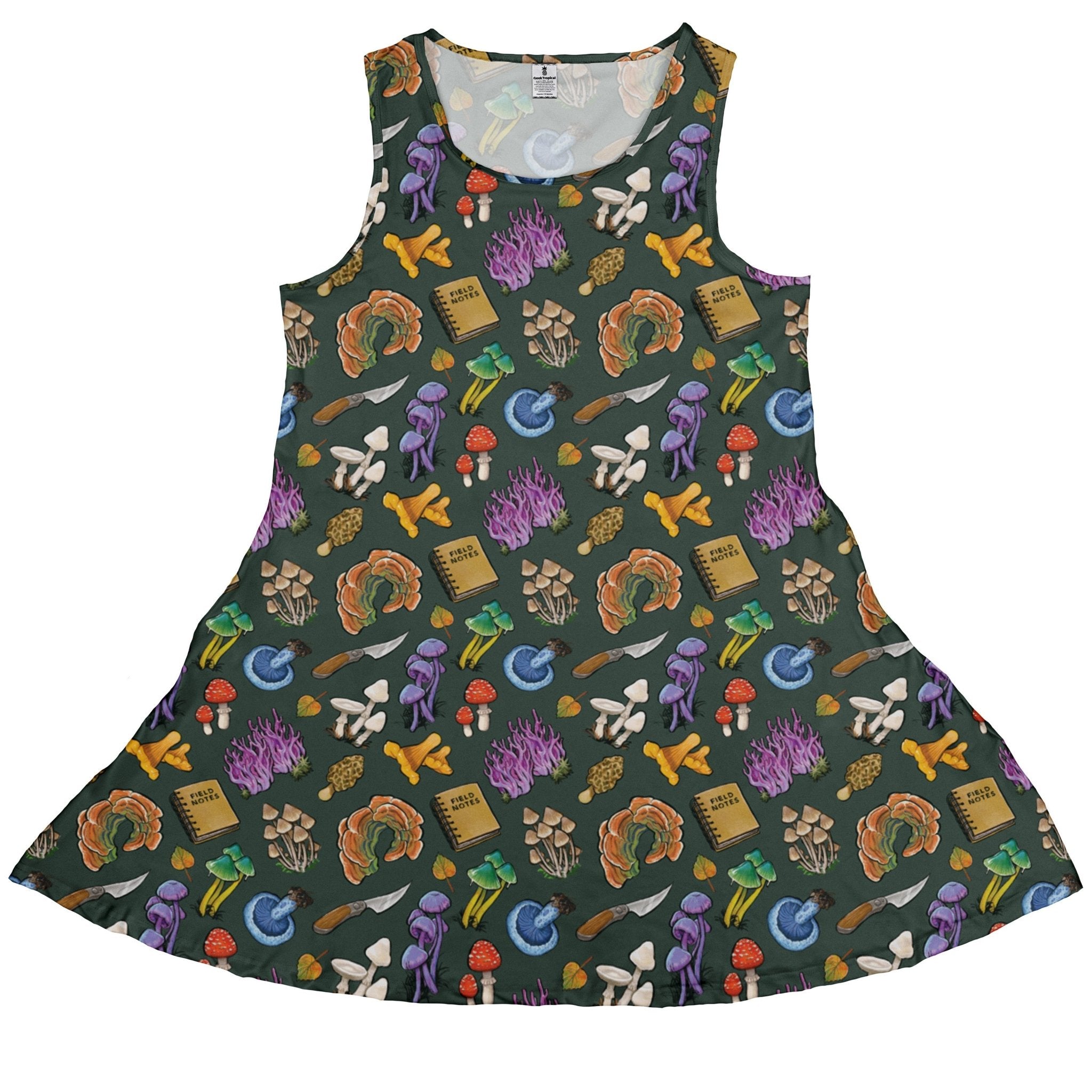 Anime Mushrooms Dress Geek Nerd Anime Botany Print Ivy Dolamore