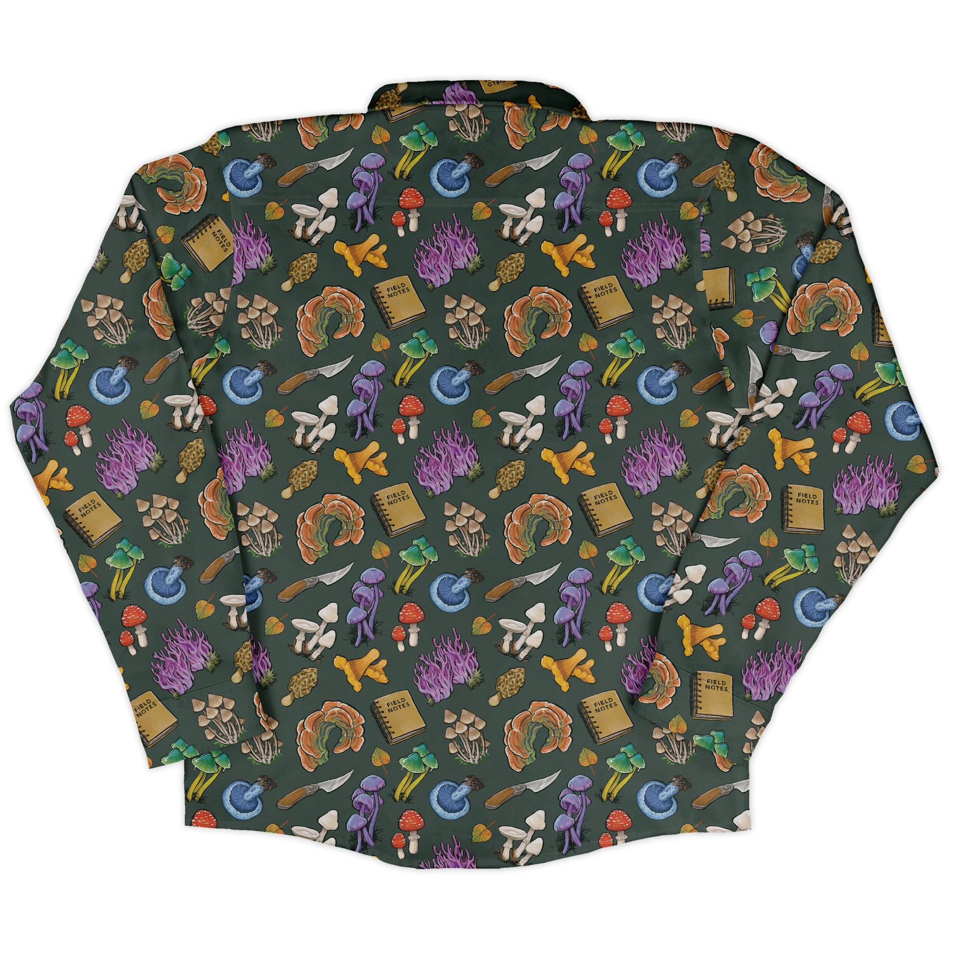 Anime Mushrooms Long Sleeve Button Up Shirt