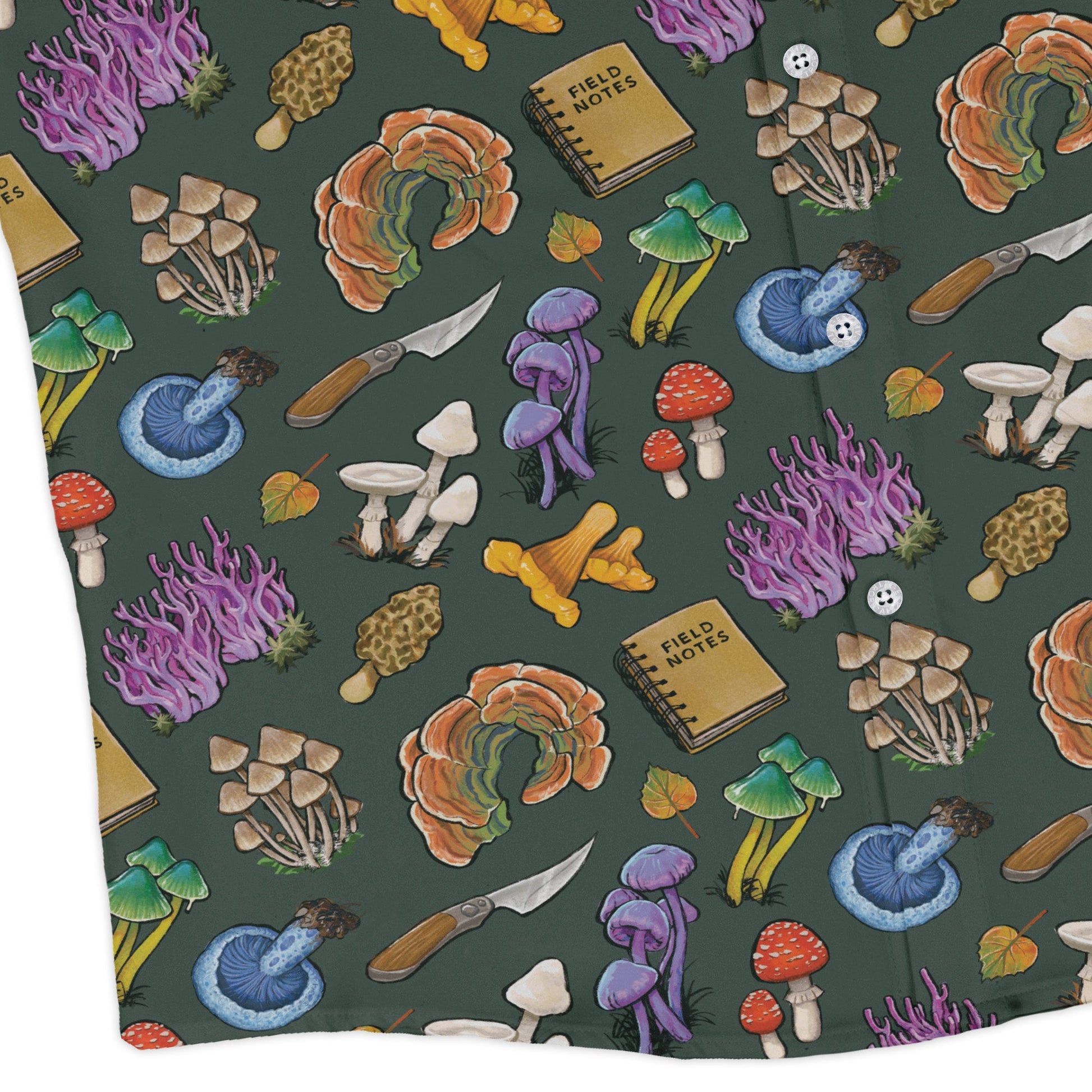 Anime Mushrooms Long Sleeve Button Up Shirt