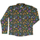 Anime Mushrooms Long Sleeve Button Up Shirt Geek Nerd adult sizing Anime Botany Print