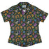 Clearance Ready - to - Ship Anime Mushrooms Curvy Button Up Shirt Geek Nerd All Adult Button Up Shirts Anime Botany Print