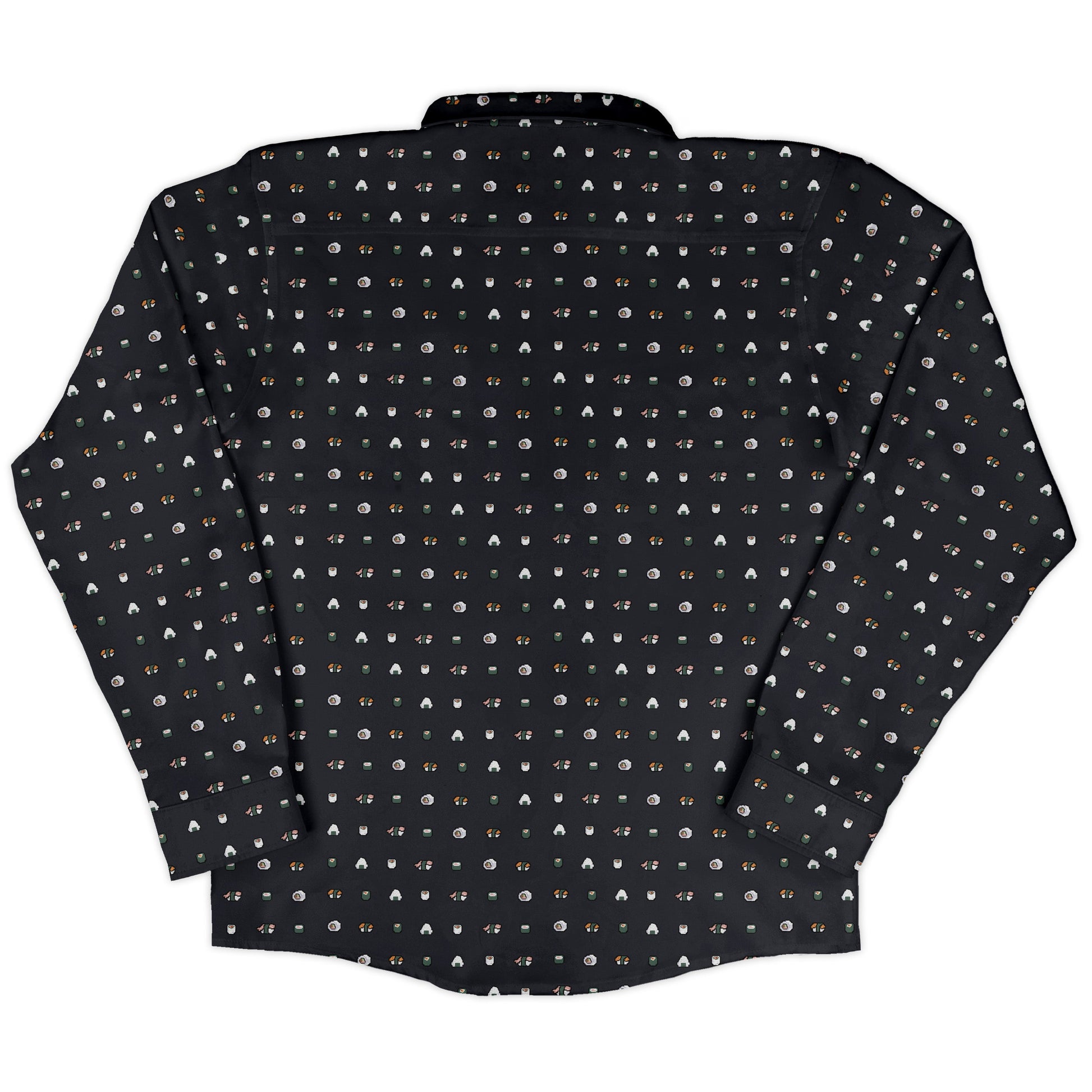 Anime Sushi Rolls Dark Long Sleeve Button Up Shirt