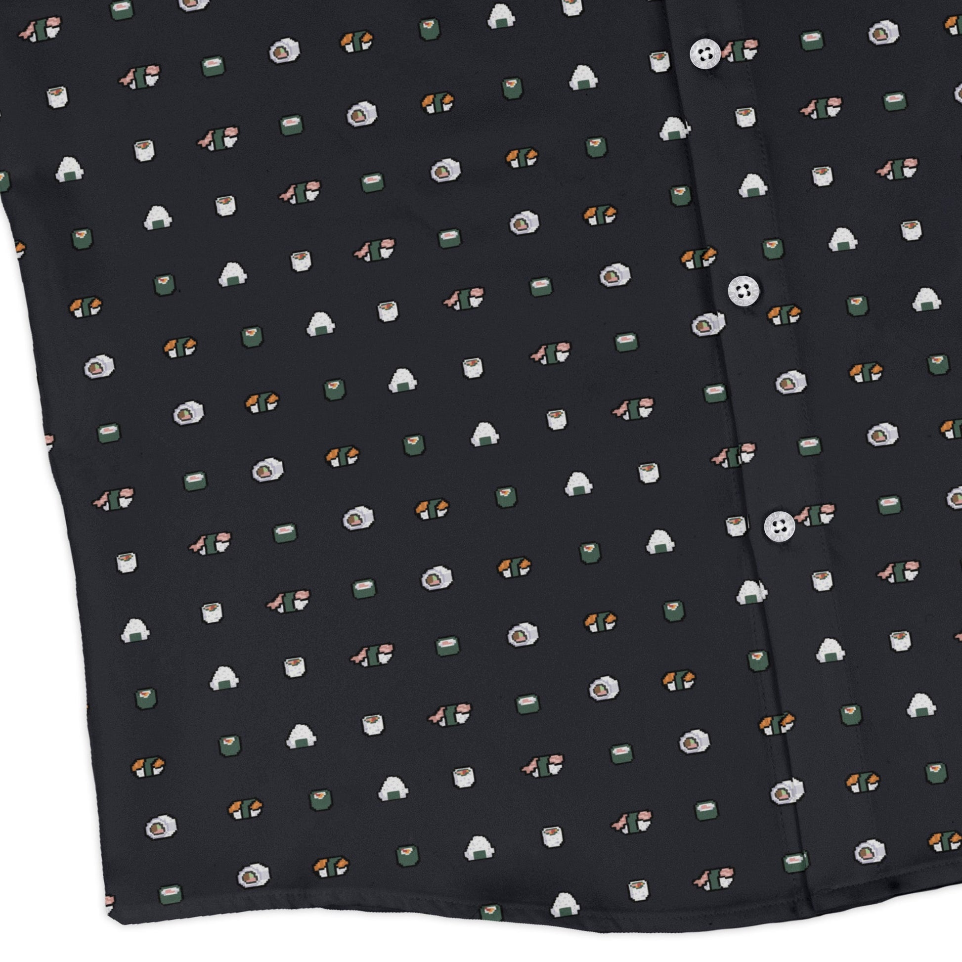 Anime Sushi Rolls Dark Long Sleeve Button Up Shirt