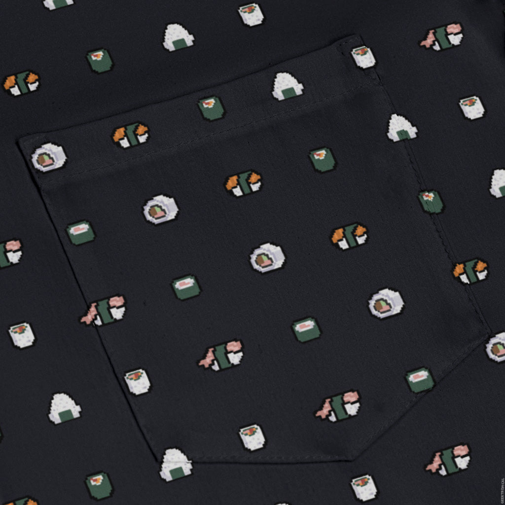 Anime Sushi Rolls Dark Long Sleeve Button Up Shirt