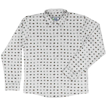 Anime Sushi Rolls Light Long Sleeve Button Up Shirt Geek Nerd adult sizing Anime Design by Claire Murphy
