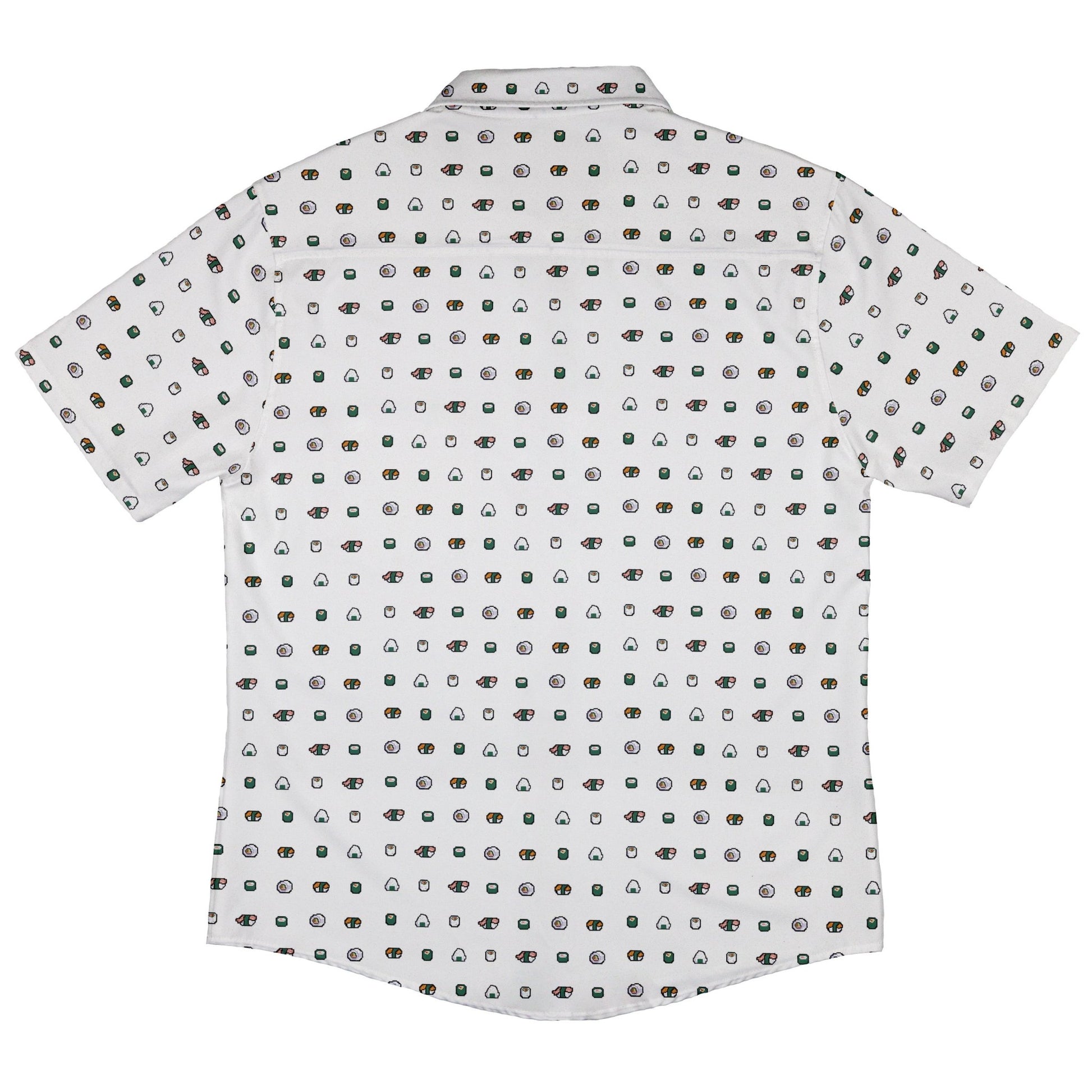 Anime Sushi Rolls Light Button Up Shirt - adult sizing - Anime - Design by Claire Murphy