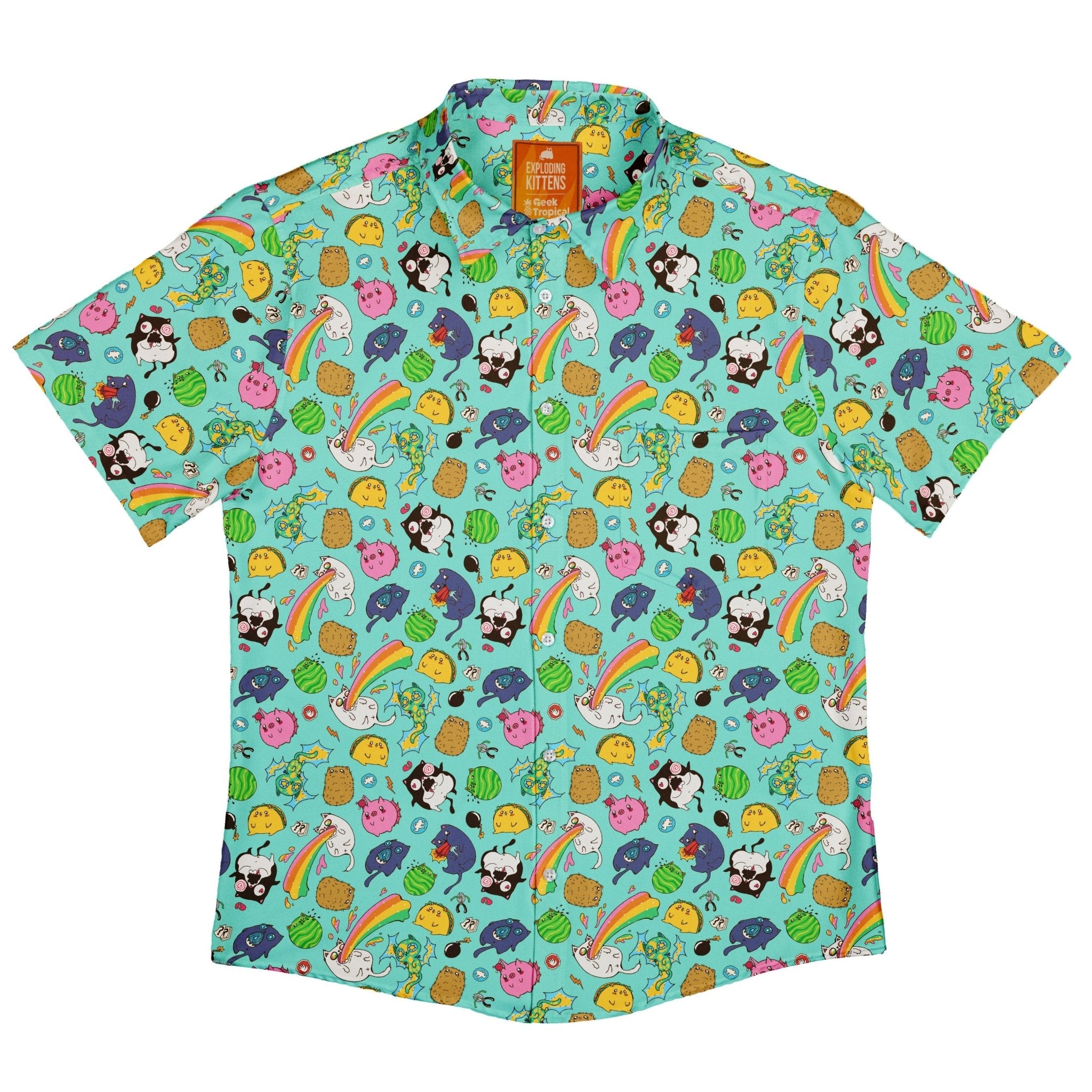 Anime Exploding Kittens Button Up Shirt | Geek Tropical