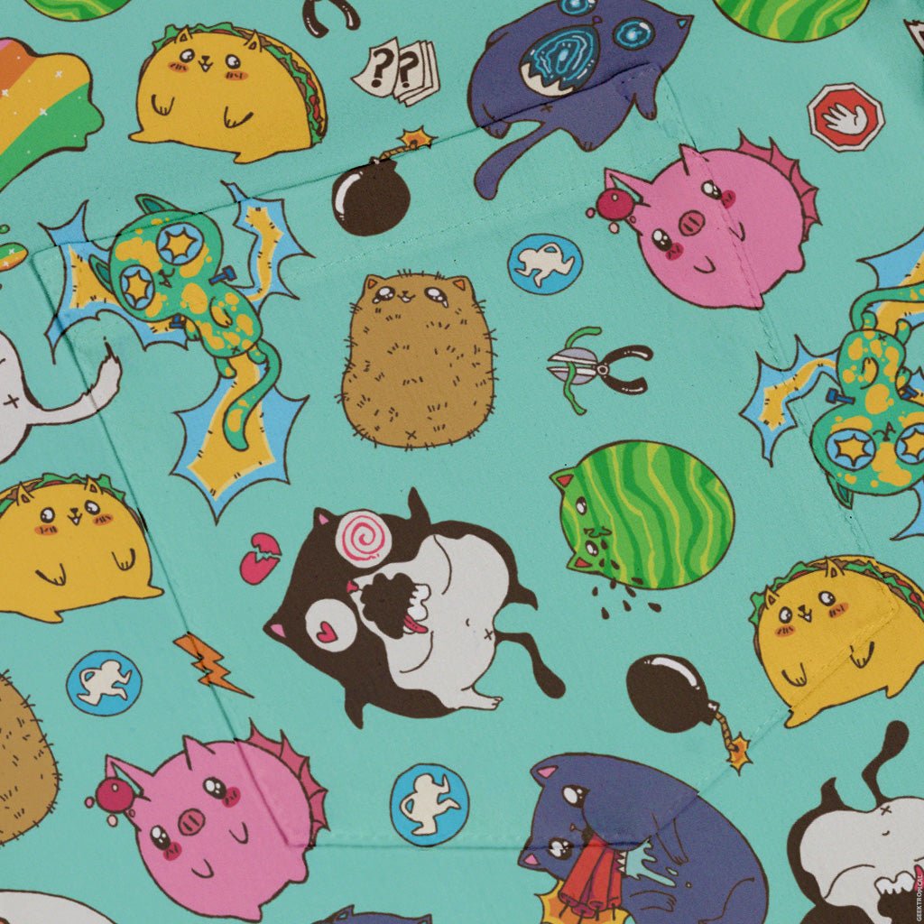 Exploding Kittens Button Meme Anime Exploding Kittens Button Up Shirt | Geek Tropical