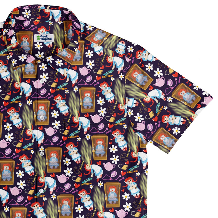Annabelle Doll Button Up Shirt Geek Nerd 0925 adult sizing All Adult Button Up Shirts