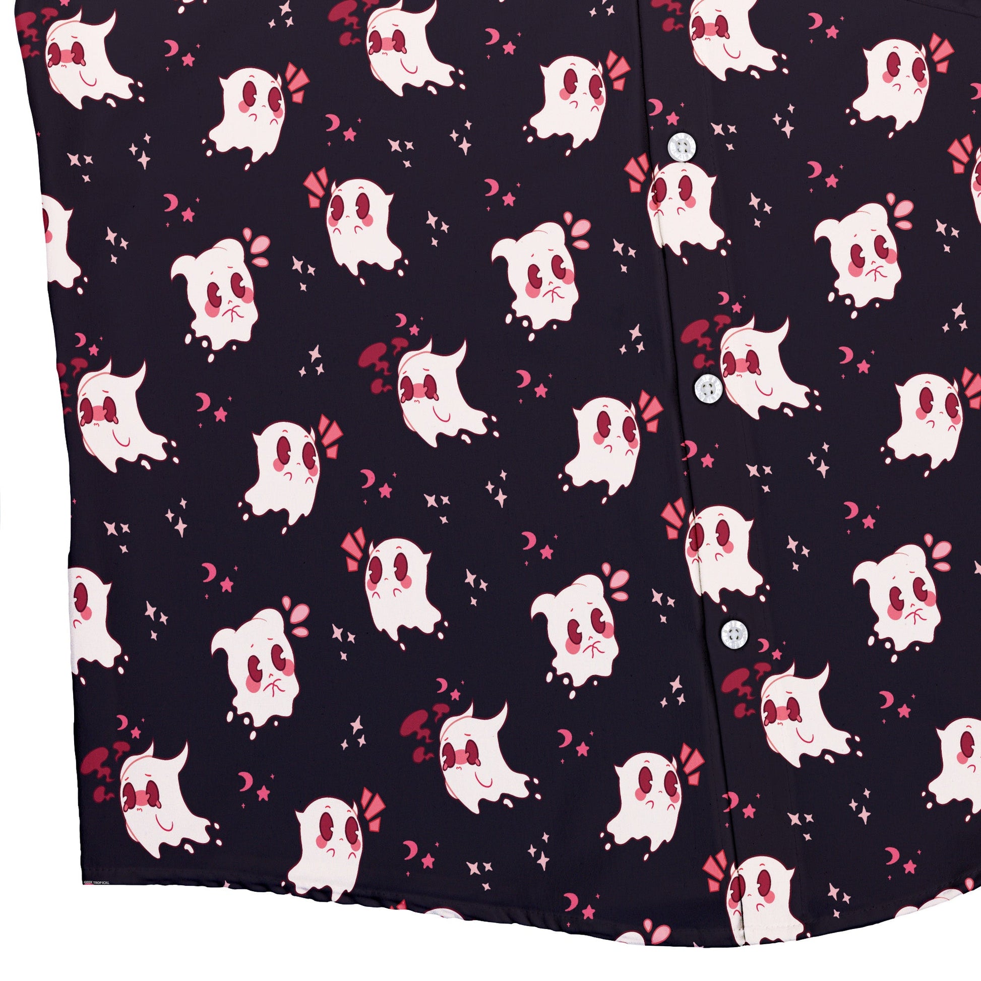 Anxious Ghosts Red Button Up Shirt