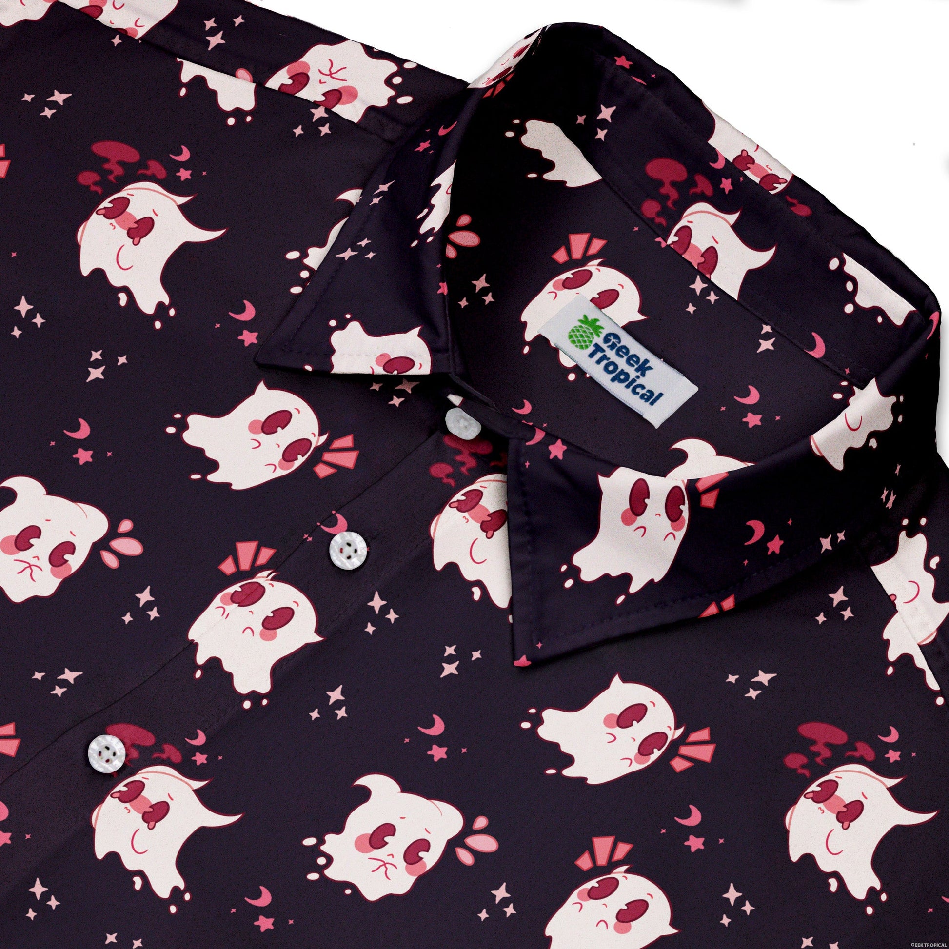 Anxious Ghosts Red Button Up Shirt