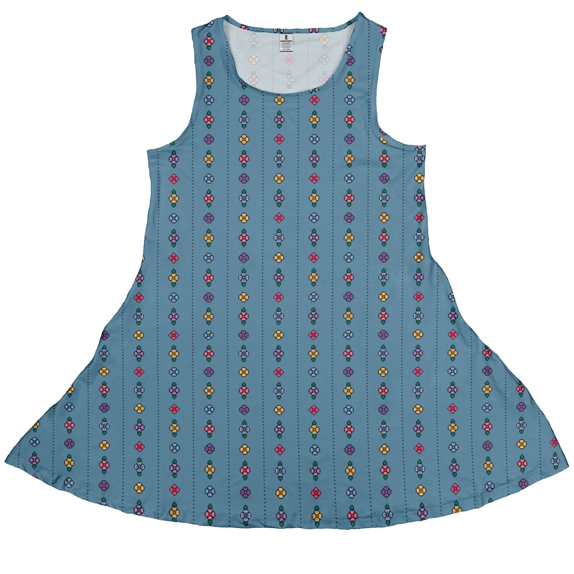 Arcade Pixel Flowers Dress Geek Nerd Design by Dunking Toast lx - C Simple Patterns