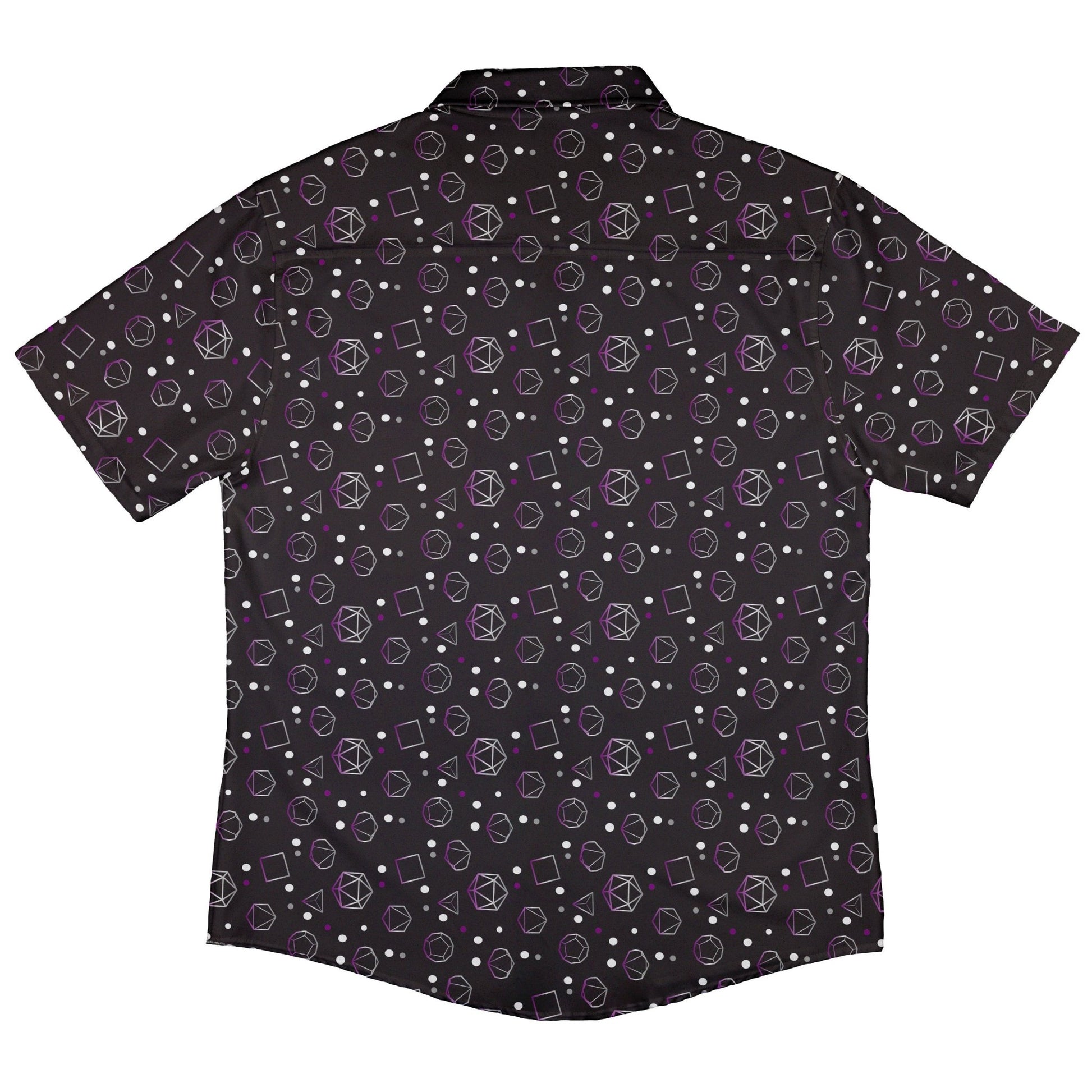 Asexual Pride Flag DND Dice Button Up Shirt - adult sizing - Design by Heather Davenport - dnd & rpg print