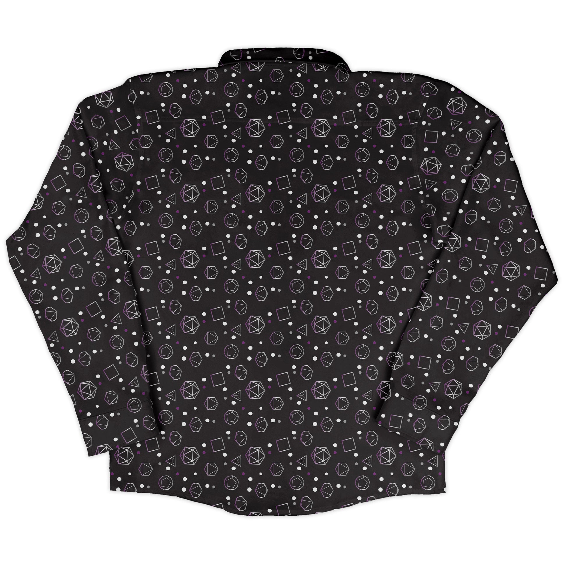 Asexual Pride Flag Dnd Dice Long Sleeve Button Up Shirt