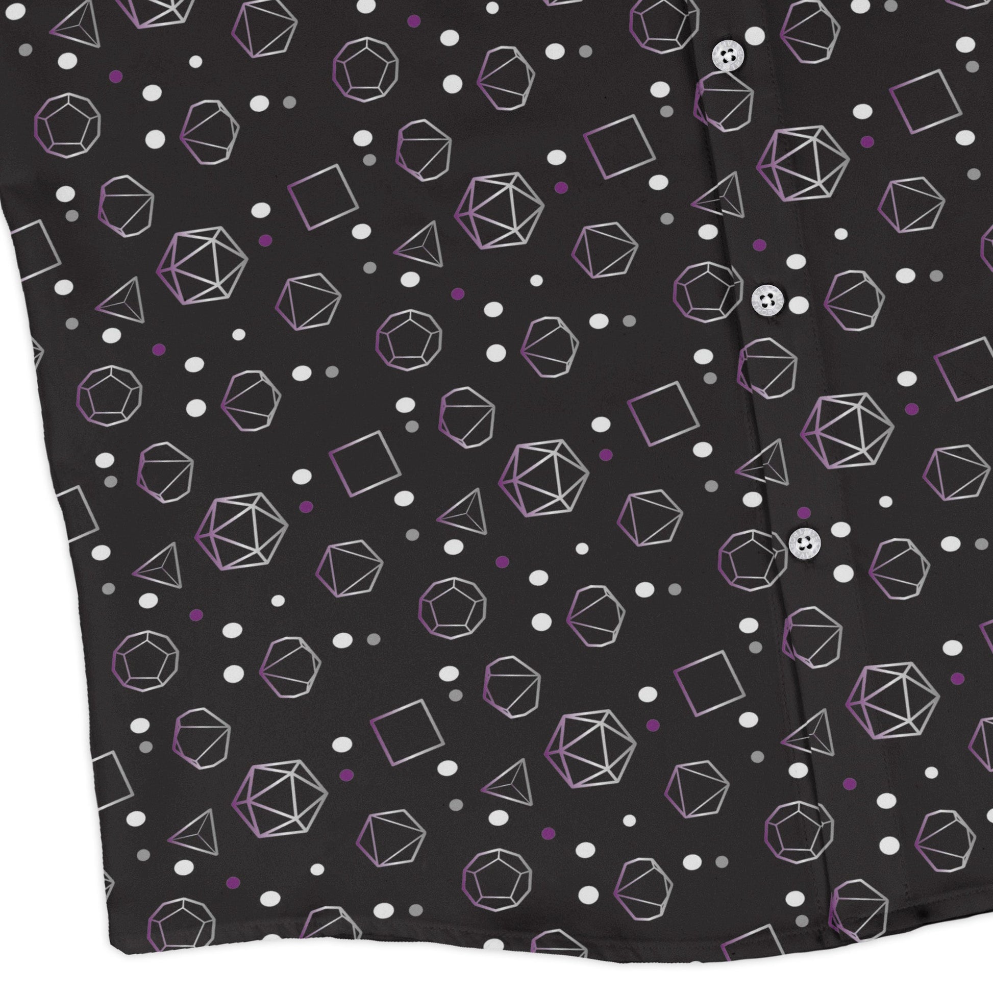 Asexual Pride Flag Dnd Dice Long Sleeve Button Up Shirt