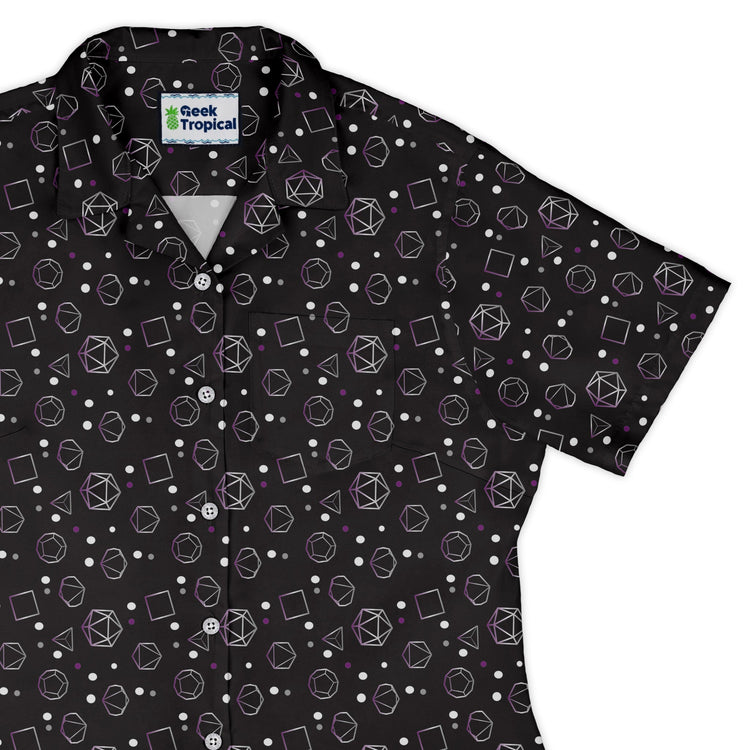 Asexual Pride Flag Dnd Dice Curvy Button Up Shirt Geek Nerd Design by Heather Davenport dnd & rpg print Pride Patterns