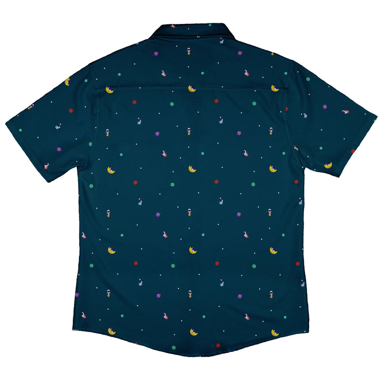 Astro Boy Space Button Up Shirt - adult sizing - outer space & astronaut print - Simple Patterns