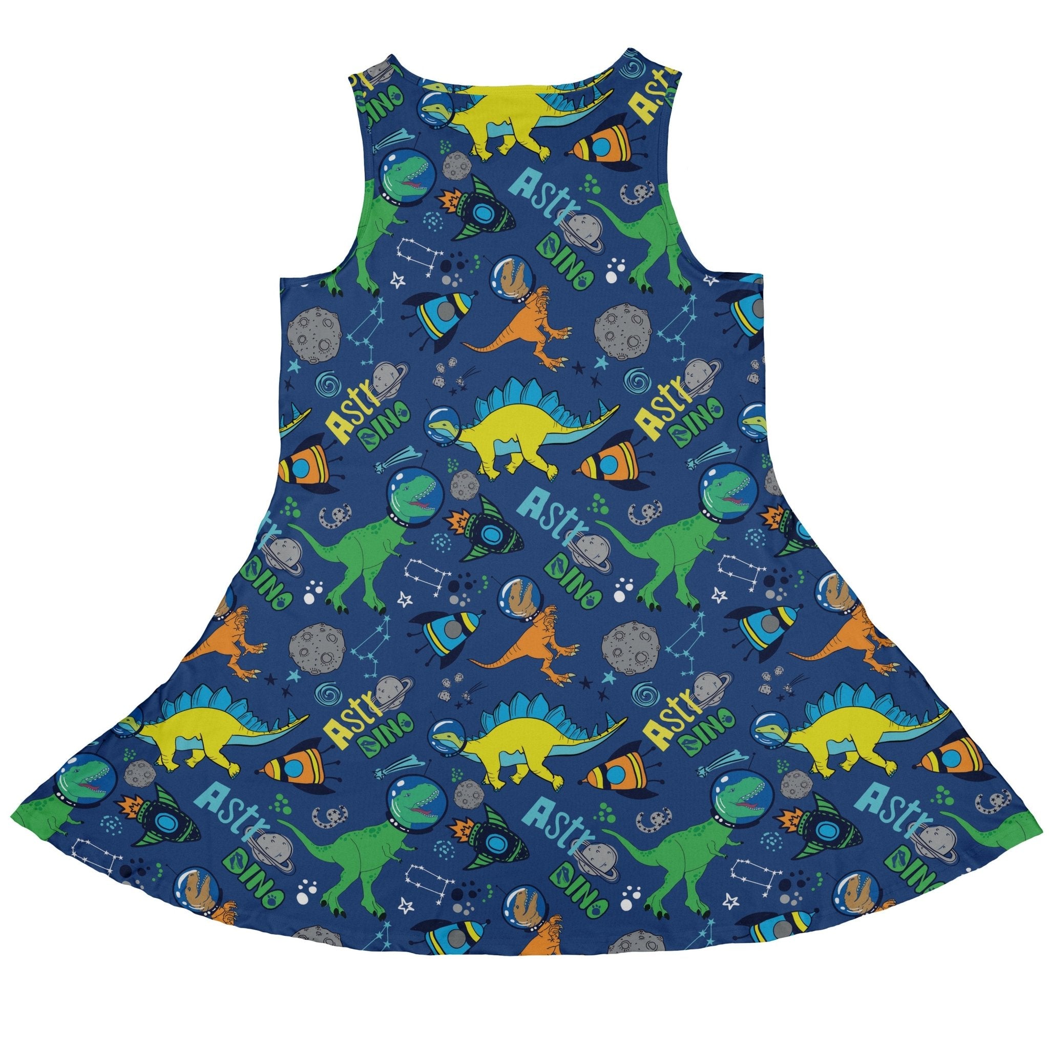 Astro Dino Dinosaur Outer Space Blue Dress Geek Nerd dinosaur print lx - C Maximalist Patterns